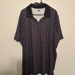 All in Motion Black and Gray Patterned Polo Shirt